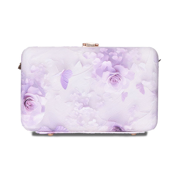 Butterfly Print Box Clutch