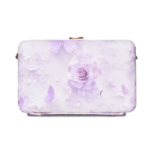 Butterfly Print Box Clutch