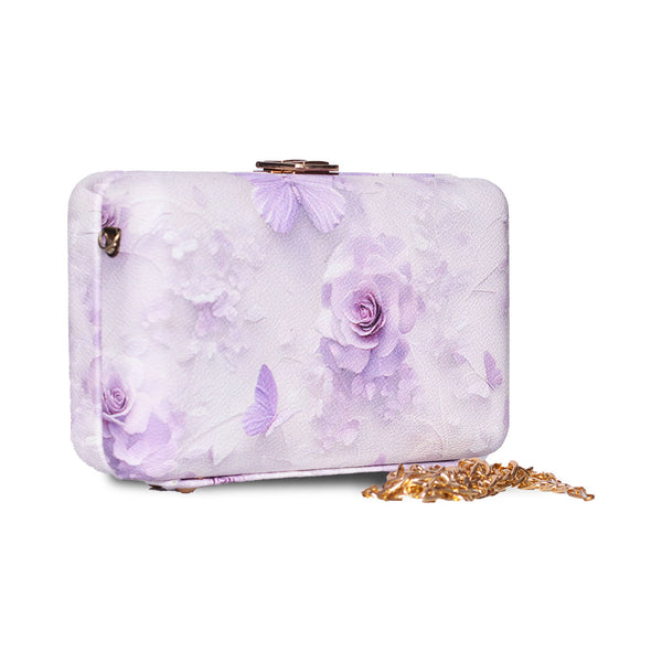Butterfly Print Box Clutch