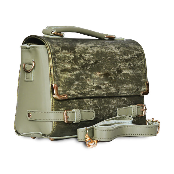Top Handle Crossbody Bag with Adjustable Wide Strap Green
