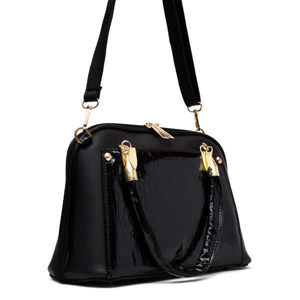 D Shaped Ladies Bag (Black)