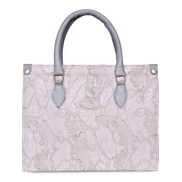 The Lotus Embossed tote bag Gery
