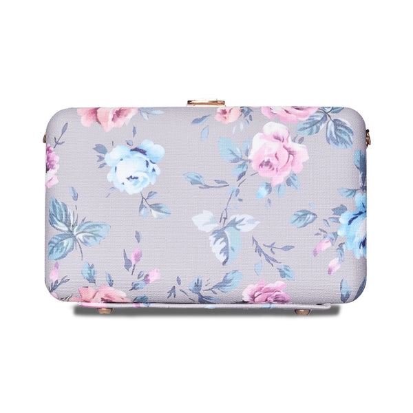 Butterfly Print Box Clutch  Gery