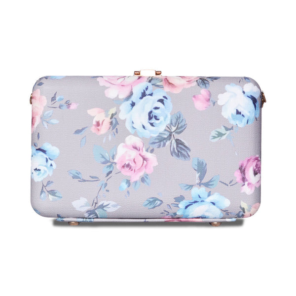 Butterfly Print Box Clutch  Gery