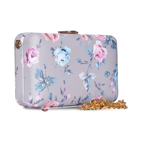 Butterfly Print Box Clutch  Gery