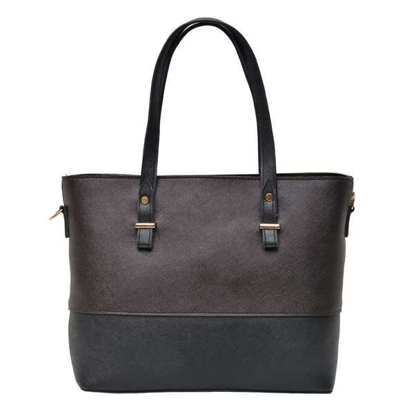2 Pcs Signature Tote Bag Double Tone (Dark Brown & Black)