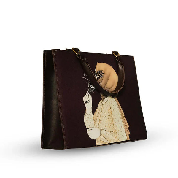 Hijab With Tote Bag Dark Brown