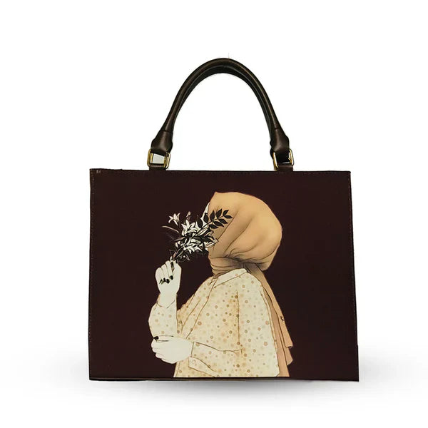 Hijab With Tote Bag Dark Brown
