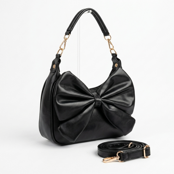 Cute Bow Crossbody Bag Black