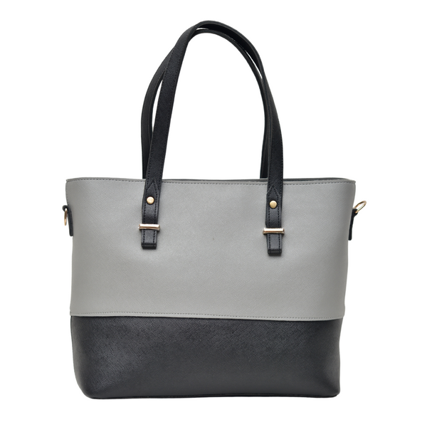 2 Pcs Signature Tote Bag Double Tone (Grey & Black)