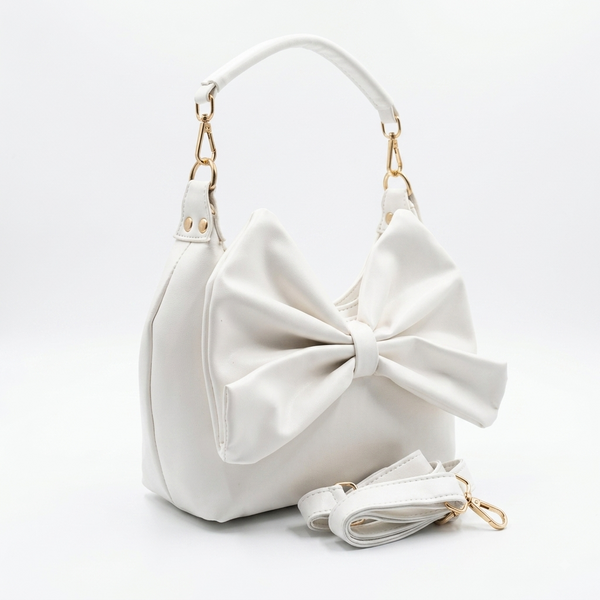 Cute Bow Crossbody Bag White