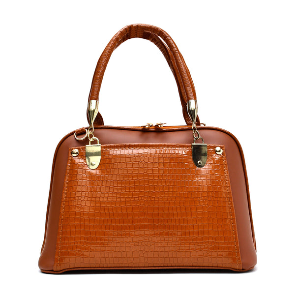 D Shaped Ladies Bag (Mustard Brown)