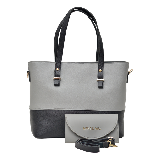 2 Pcs Signature Tote Bag Double Tone (Grey & Black)