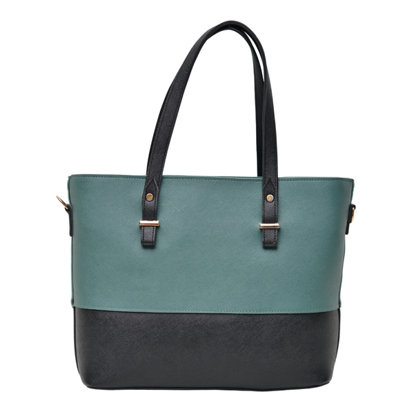 2 Pcs Signature Tote Bag Double Tone (Light Green & Black)