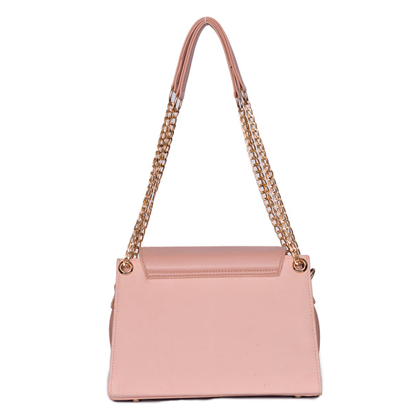Velvet Crossbody Bag With Chain Strap Pink