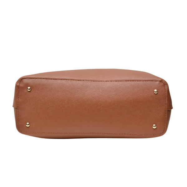 2 Pcs Signature Tote Bag Double Tone (Black & Mustard Brown)