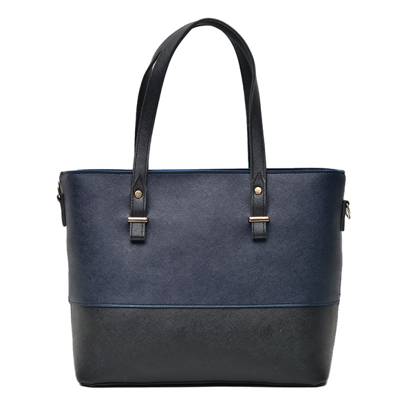 2 Pcs Signature Tote Bag Double Tone (Navy Blue & Black)