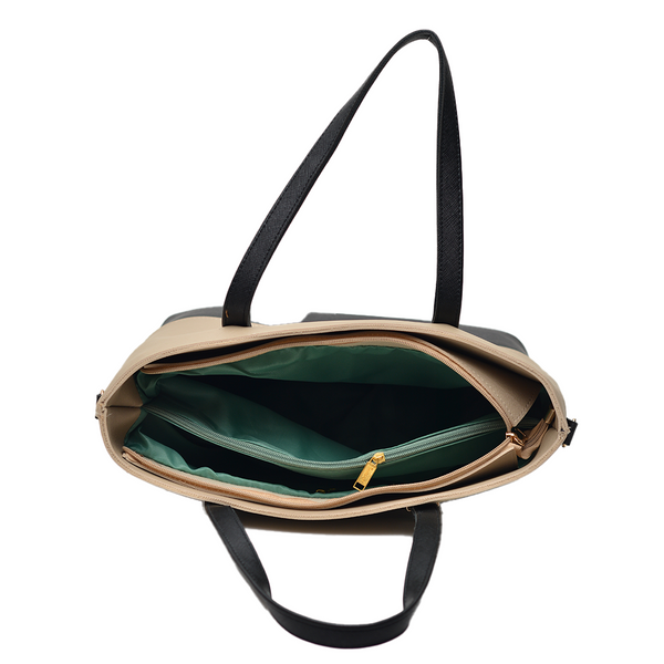 2 Pcs Signature Tote Bag Double Tone (Skin & Black)