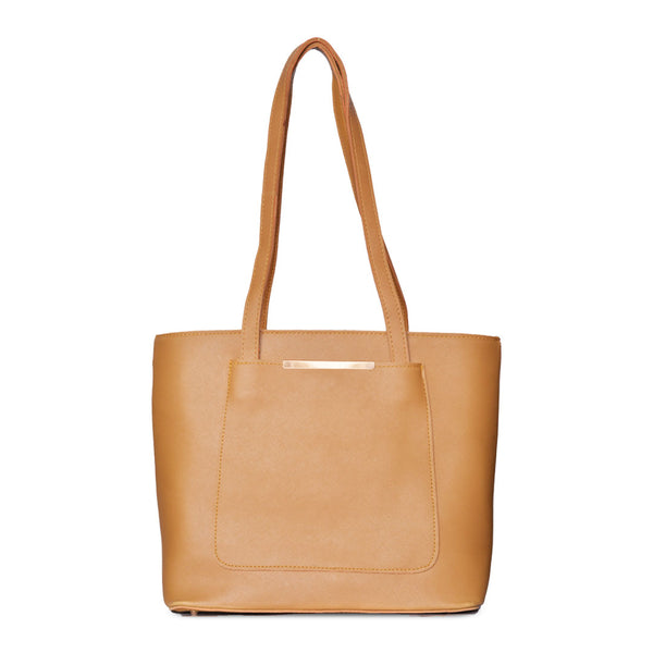 Teal Luxe Structured Tote Bag Yellow