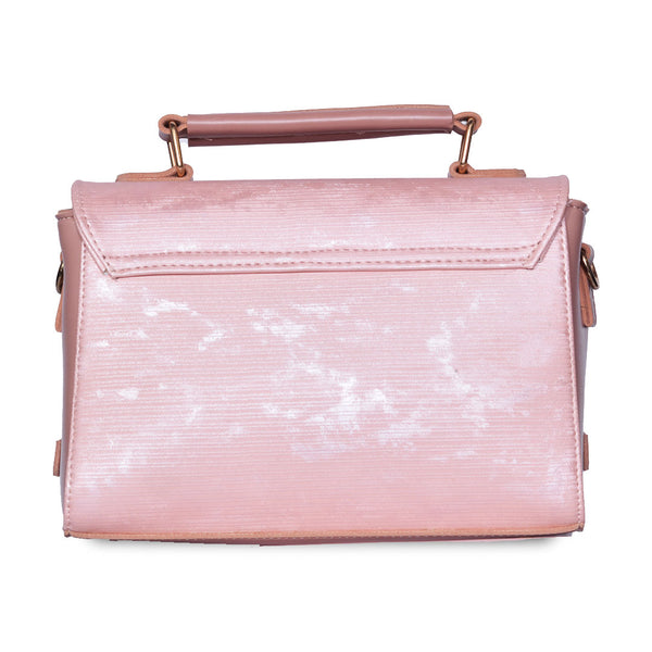 Top Handle Crossbody Bag with Adjustable Wide Strap Pink