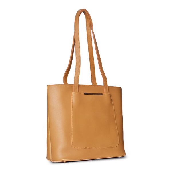 Teal Luxe Structured Tote Bag Yellow