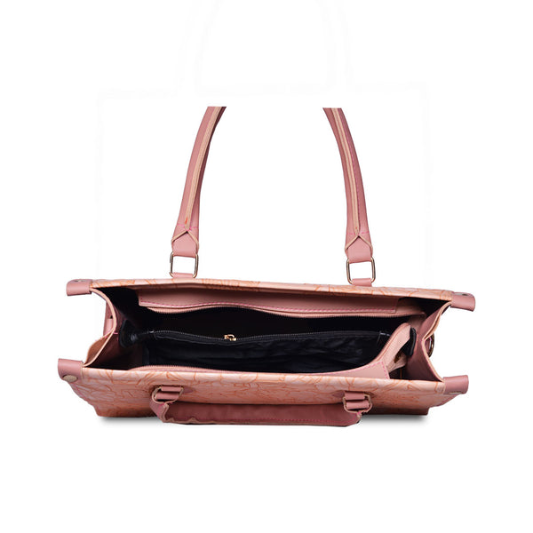 The Lotus Embossed tote bag Peach