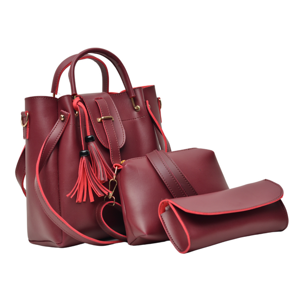 3 Pcs Large Capacity Casual Set (Maroon)