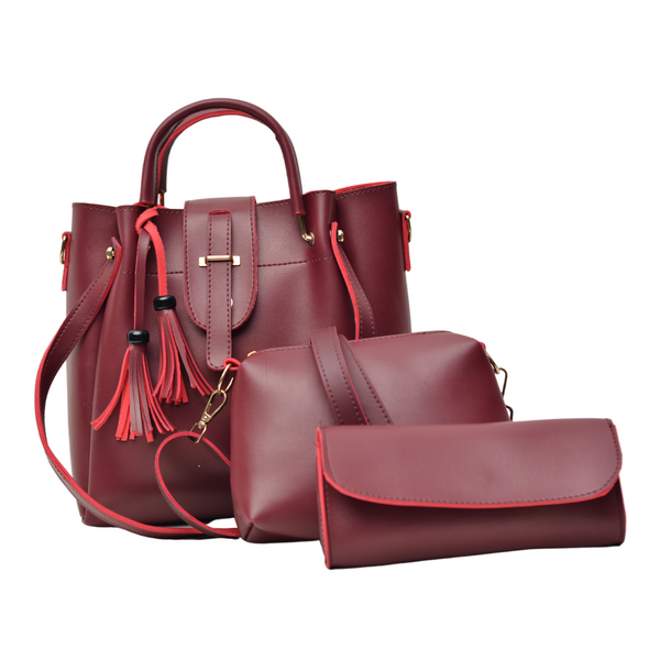 3 Pcs Large Capacity Casual Set (Maroon)