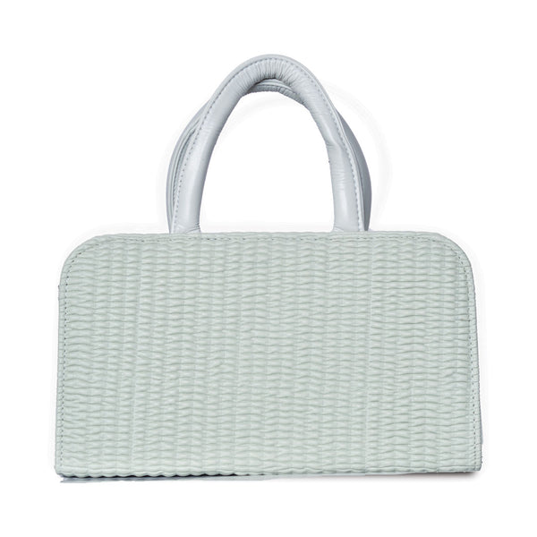 Textured Handbag with Shoulder Strap Mint Green
