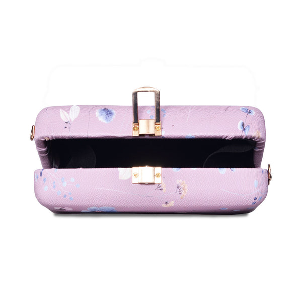 Butterfly Print Box Clutch Sky Pink