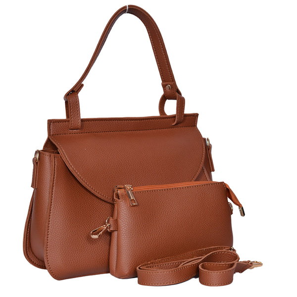 2 Pieces Small Flap Crossbody Handbag  Mustard brown