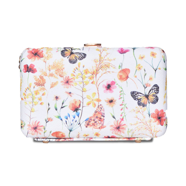 Butterfly Print Box Clutch Skin