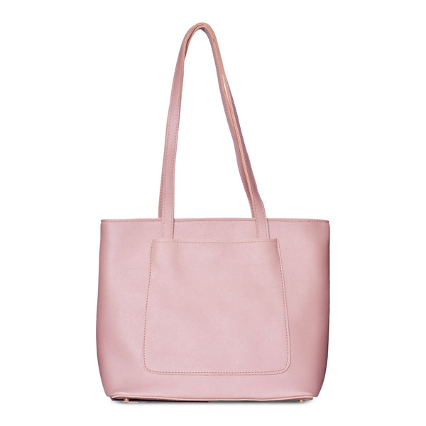 Teal Luxe Structured Tote Bag Pink