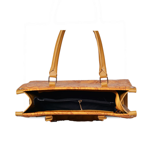 The Lotus Embossed tote bag Murtad Yellow