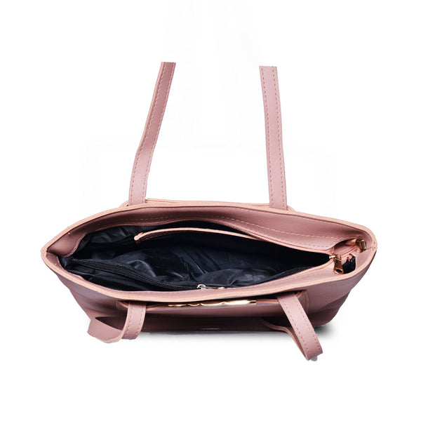 Teal Luxe Structured Tote Bag Pink