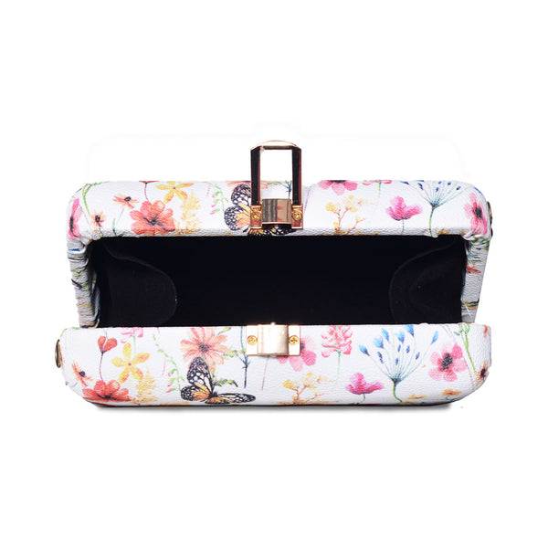 Butterfly Print Box Clutch Skin