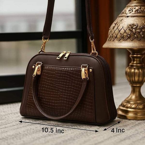 D Shaped Ladies Bag (Dark Brown)