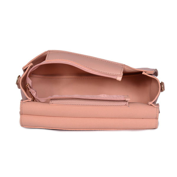 2 Pieces Small Flap Crossbody Handbag  Pink