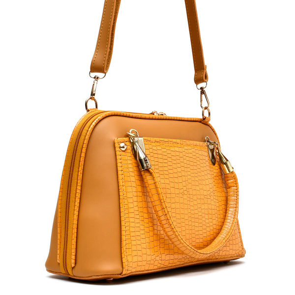 D Shaped Ladies Bag (Mustard Yellow)