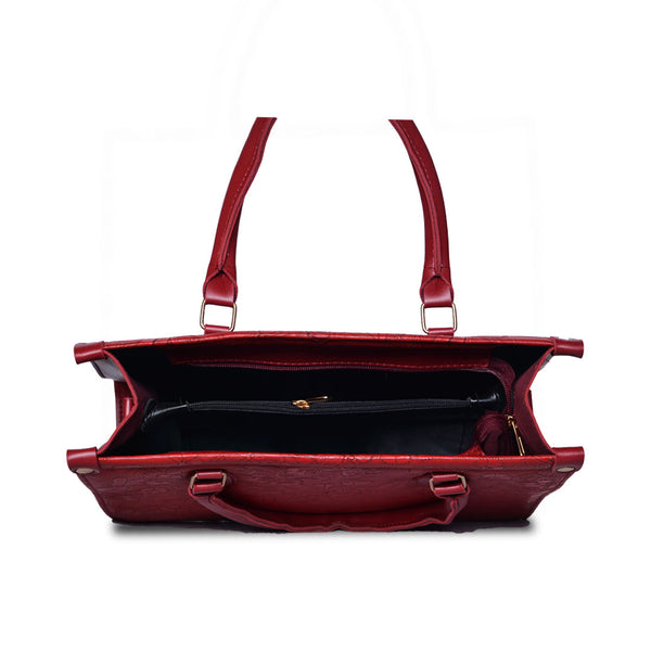 The Lotus Embossed tote bag Murtad Maroon