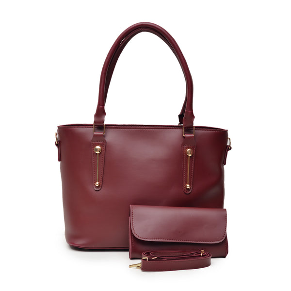 2 Pcs Large Capacity Hand Bag (Maroon)