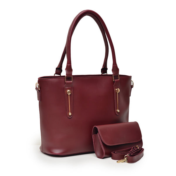 2 Pcs Large Capacity Hand Bag (Maroon)