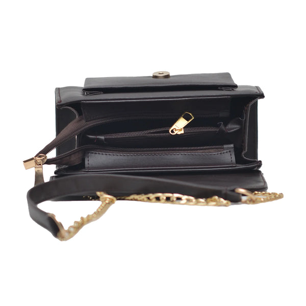 Classic Envelope Shaped Crossbody Bag (Black)