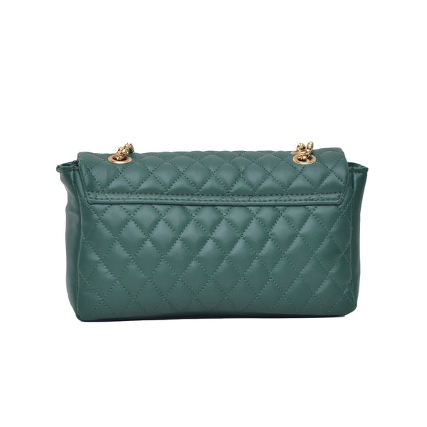Classic Flap Shoulder Bag (Bottle Green)