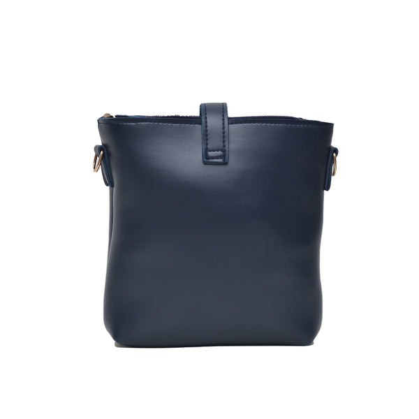 Bucket Crossbody Bag (Navy Blue)