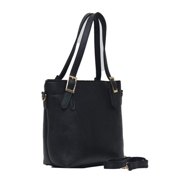 Buckled Shoulder Bag (Black)