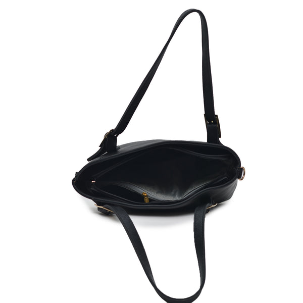 Buckled Shoulder Bag (Black)