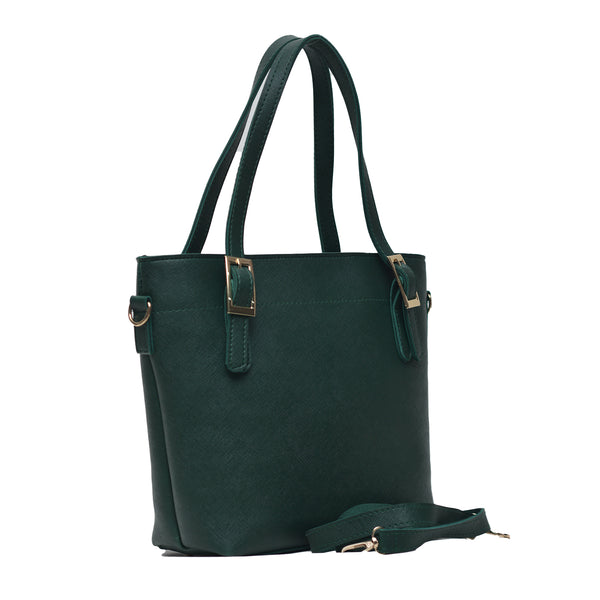 Buckled Shoulder Bag (Bottle Green)