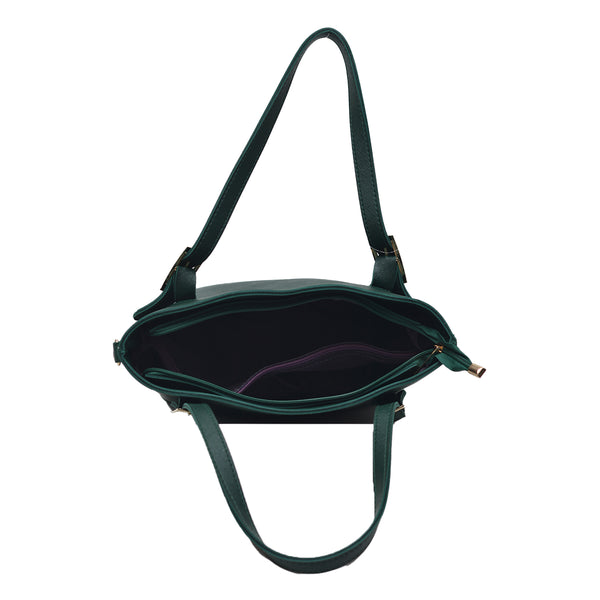 Buckled Shoulder Bag (Bottle Green)