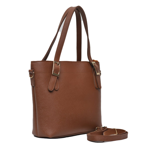 Buckled Shoulder Bag (Mustard Brown)